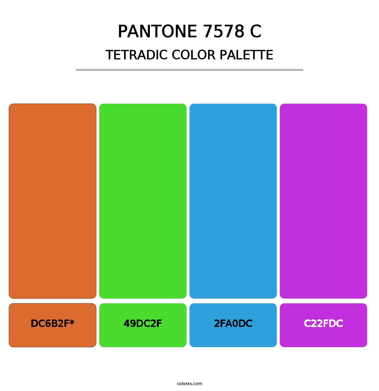 PANTONE 7578 C - Tetradic Color Palette