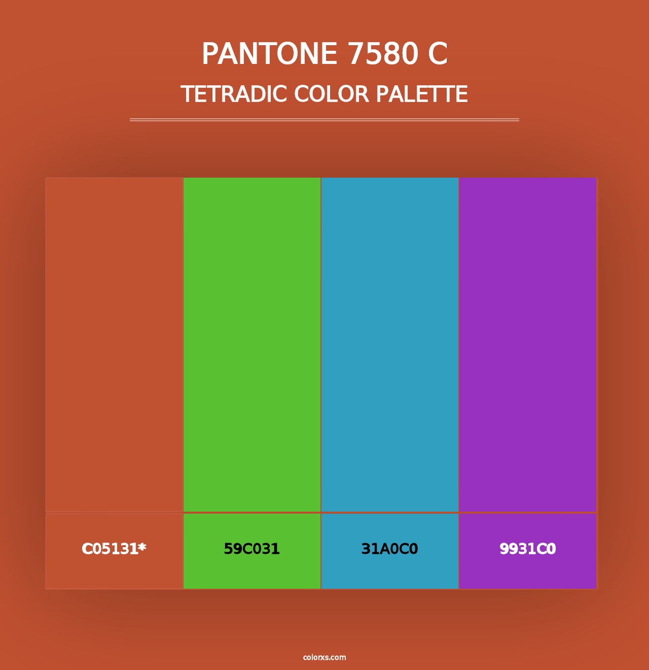 PANTONE 7580 C - Tetradic Color Palette