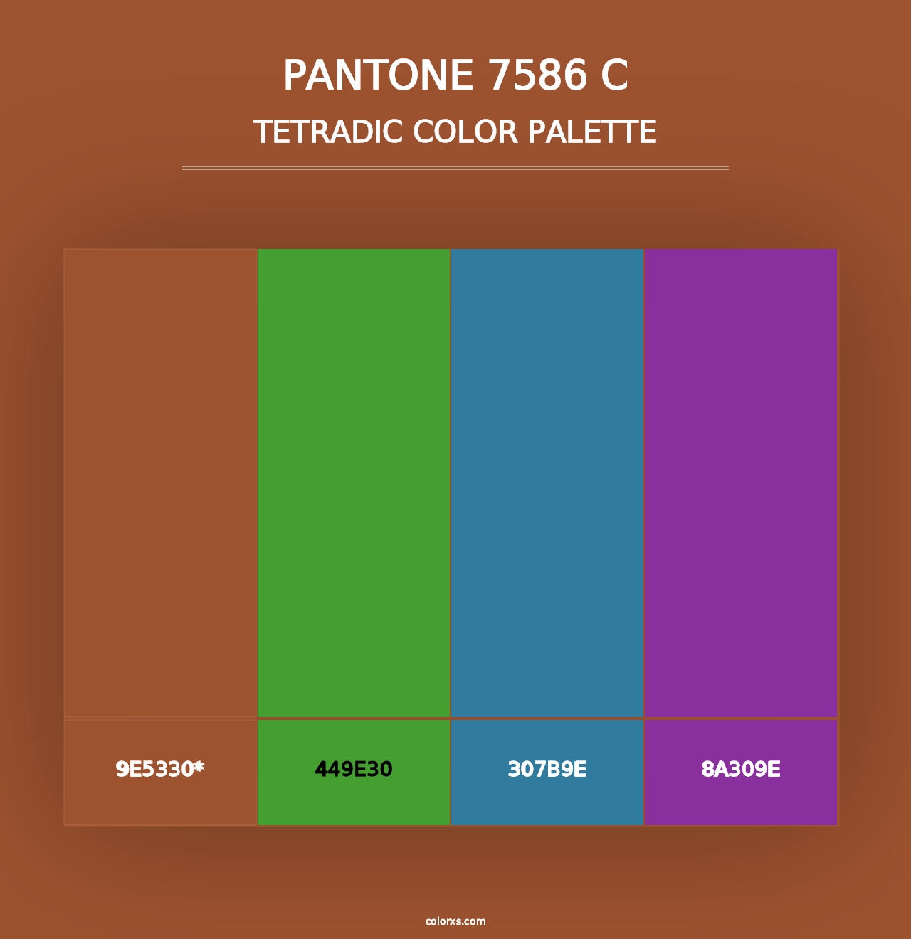 PANTONE 7586 C - Tetradic Color Palette