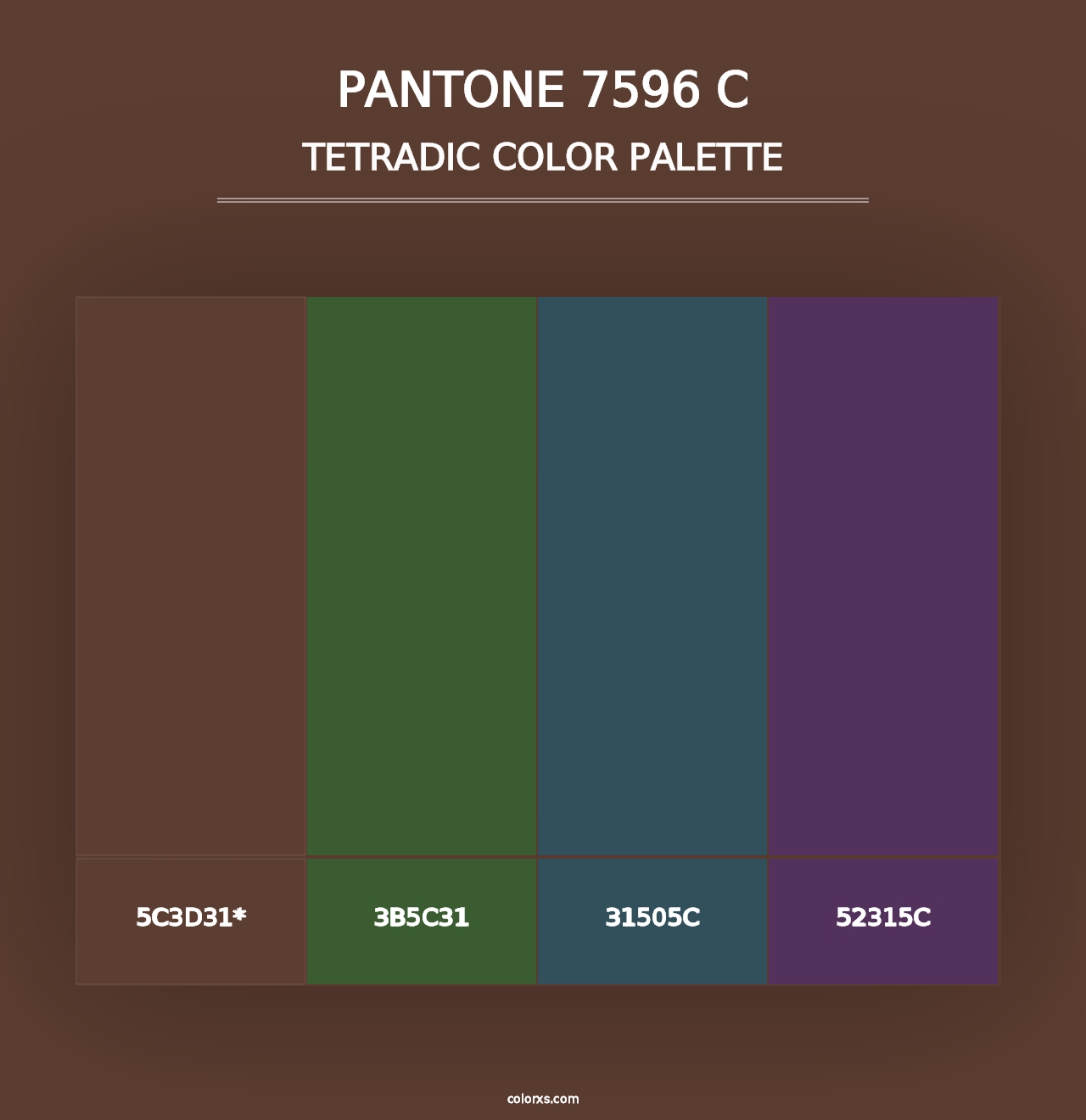 PANTONE 7596 C - Tetradic Color Palette