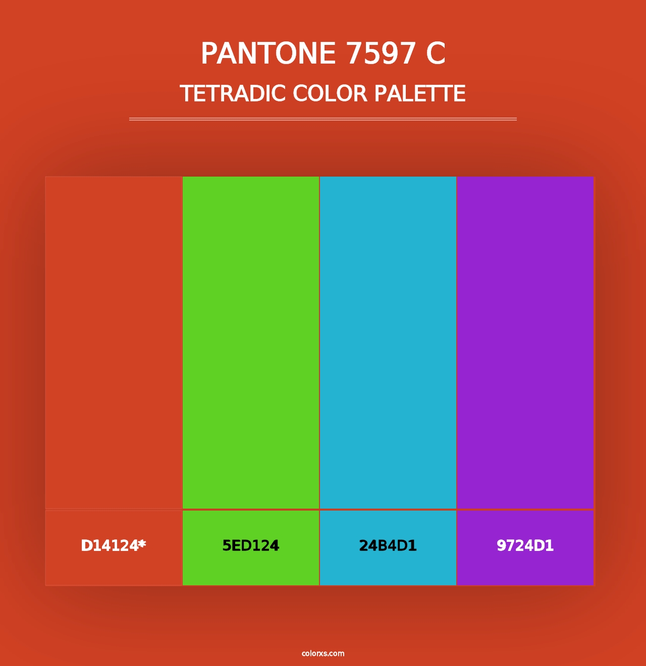 PANTONE 7597 C - Tetradic Color Palette