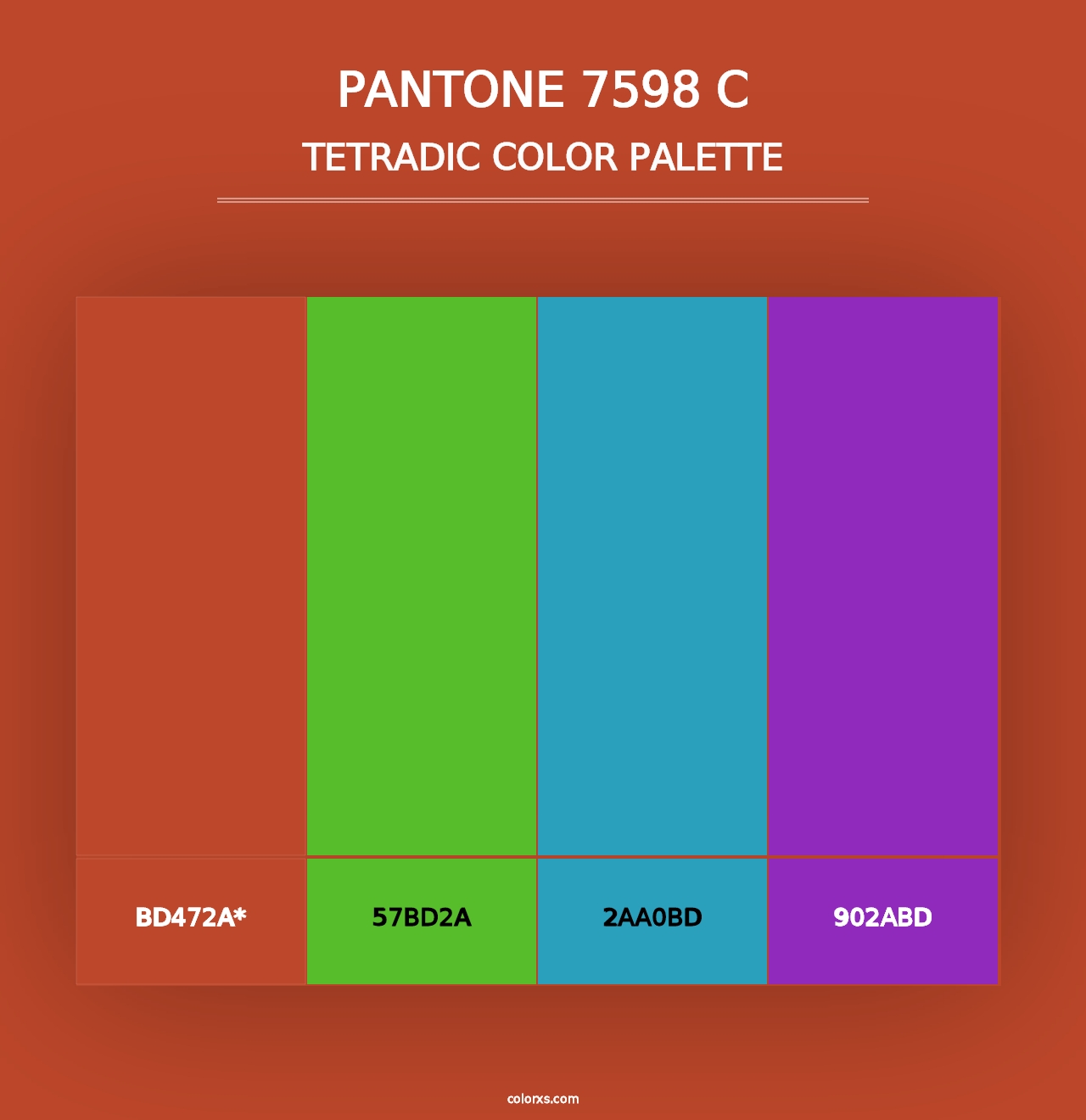 PANTONE 7598 C - Tetradic Color Palette