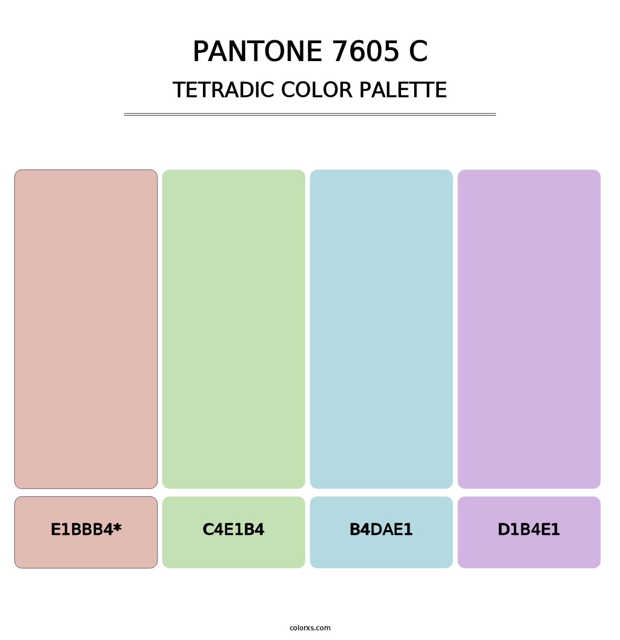 PANTONE 7605 C - Tetradic Color Palette