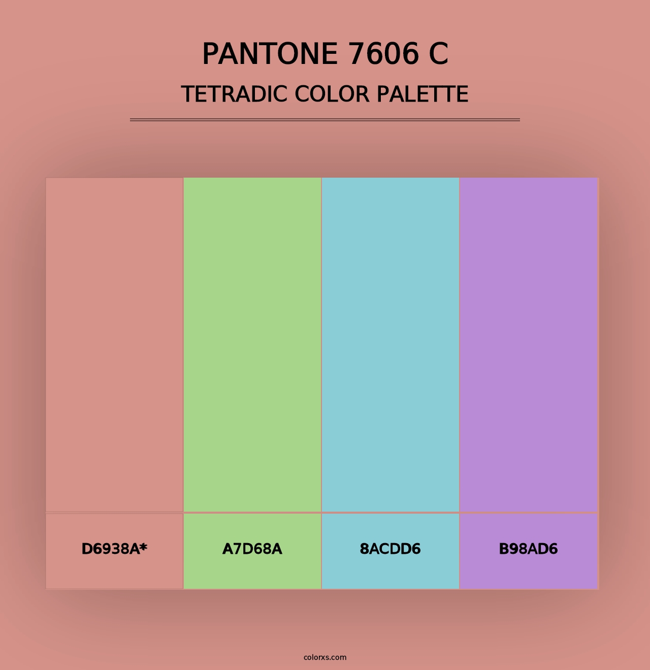 PANTONE 7606 C - Tetradic Color Palette