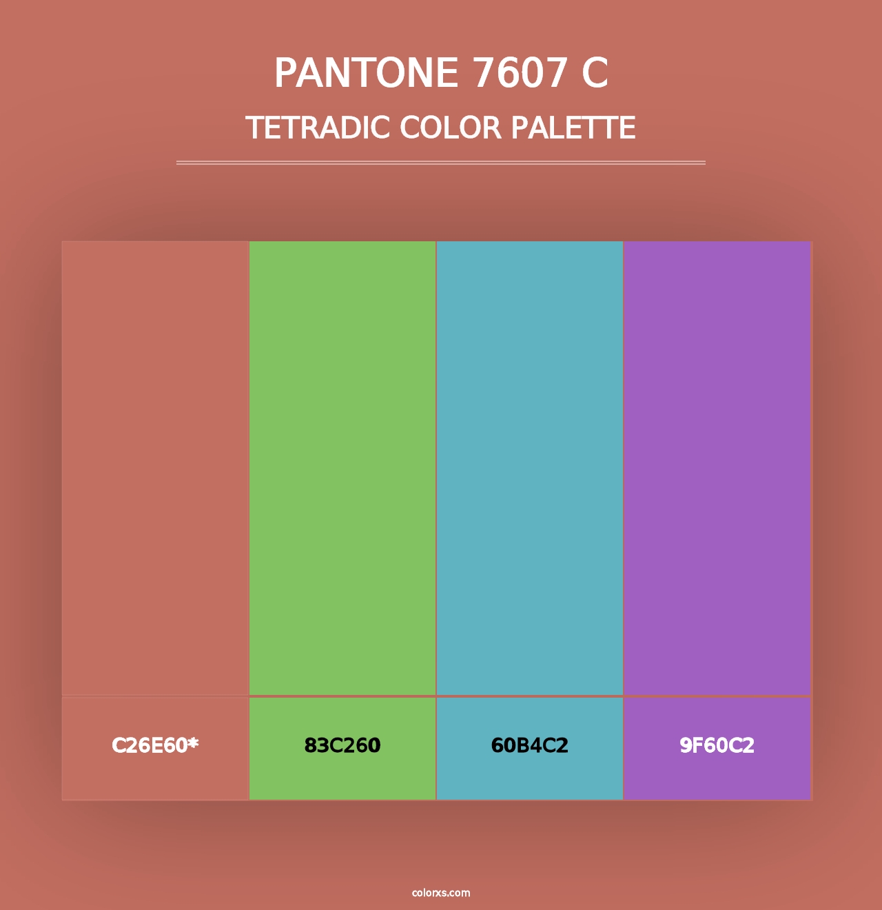 PANTONE 7607 C - Tetradic Color Palette