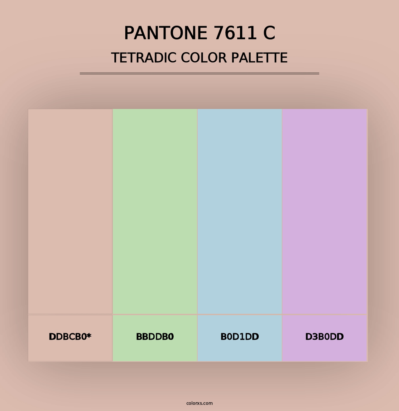 PANTONE 7611 C - Tetradic Color Palette