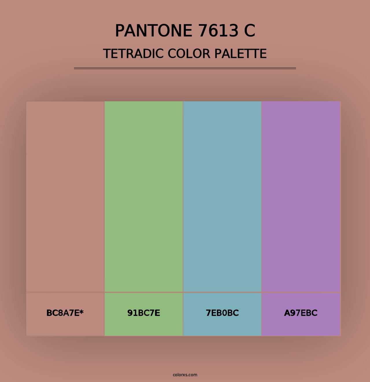 PANTONE 7613 C - Tetradic Color Palette