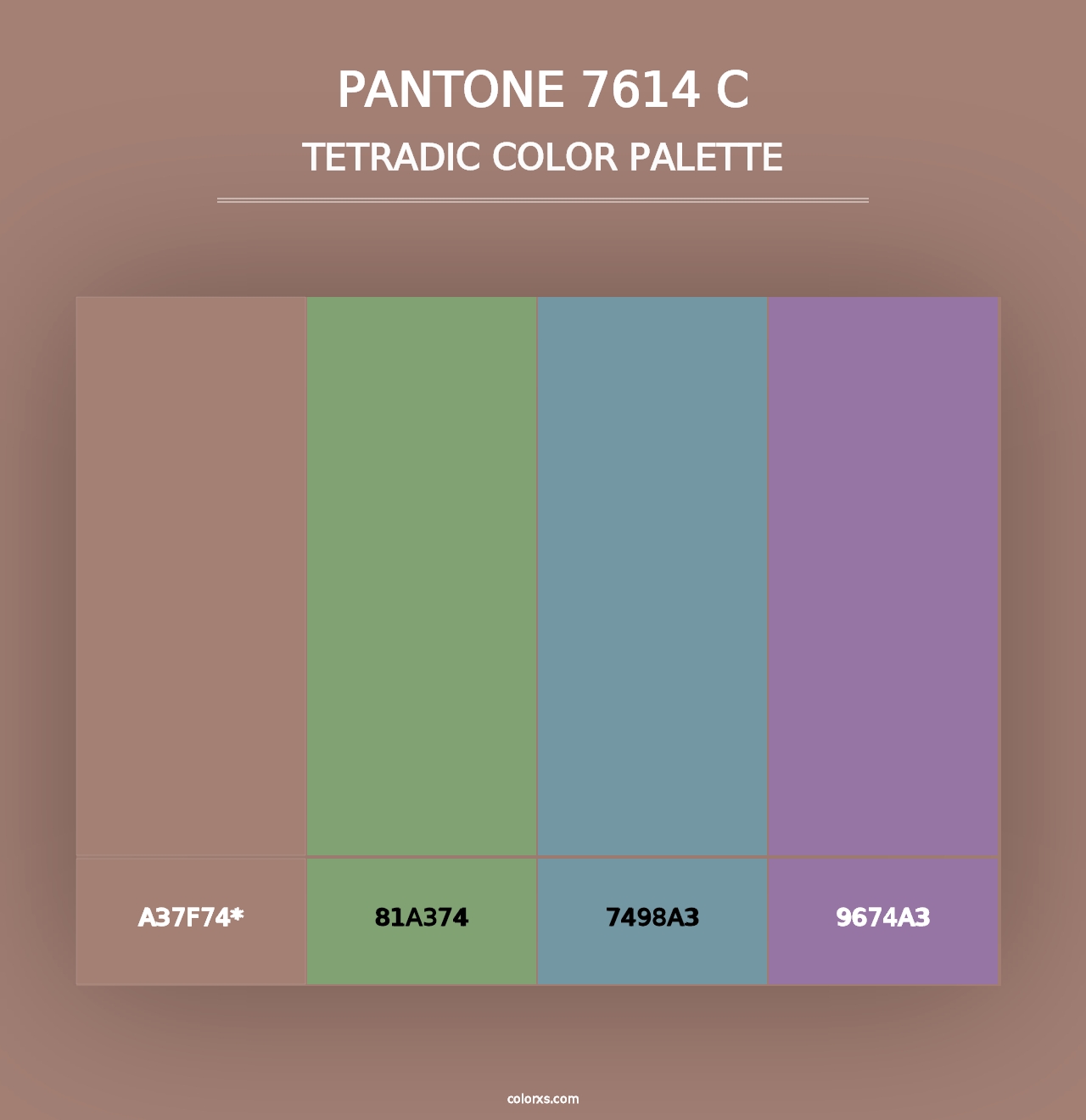 PANTONE 7614 C - Tetradic Color Palette