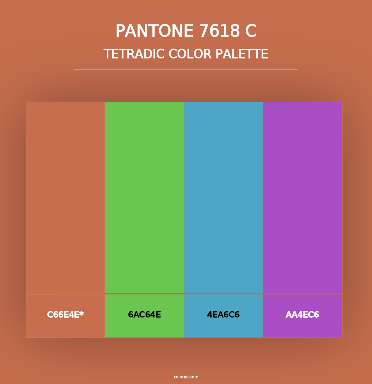 PANTONE 7618 C - Tetradic Color Palette