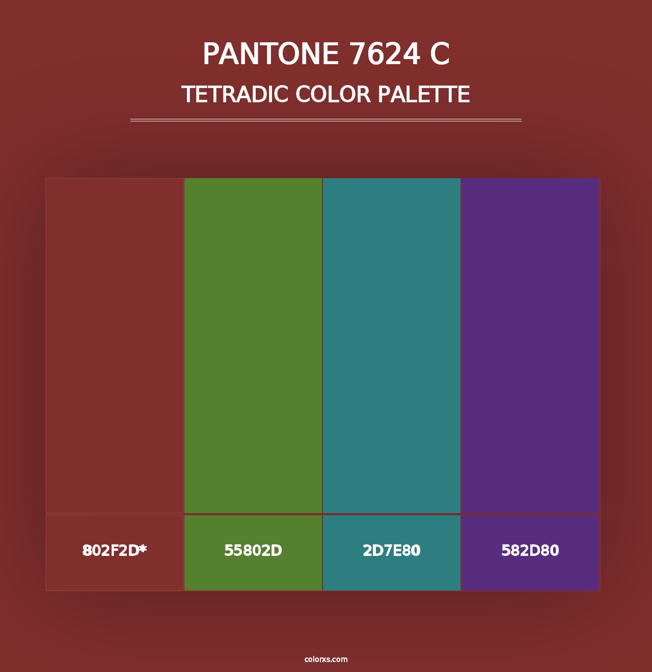 PANTONE 7624 C - Tetradic Color Palette