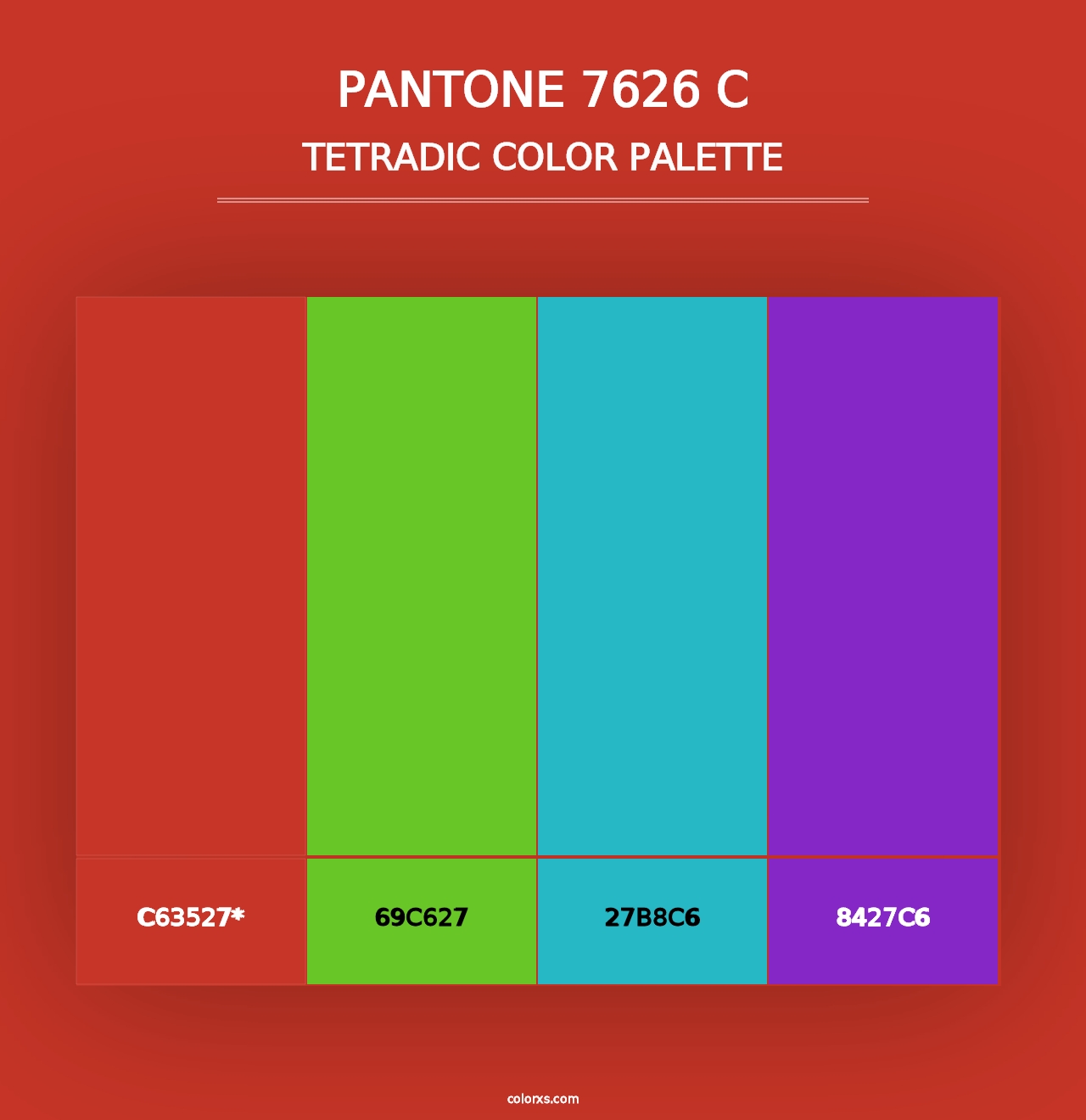 PANTONE 7626 C - Tetradic Color Palette