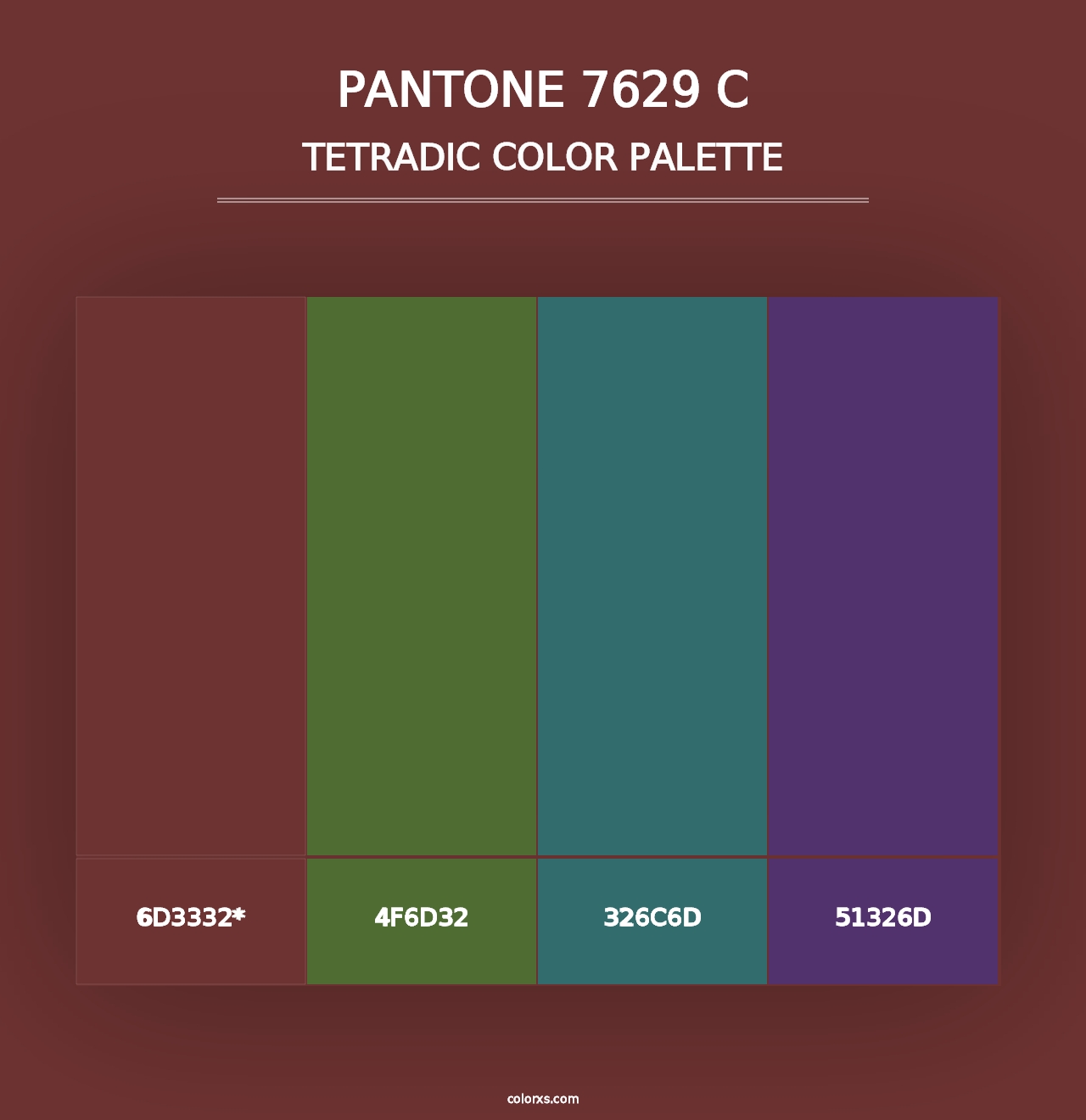 PANTONE 7629 C - Tetradic Color Palette