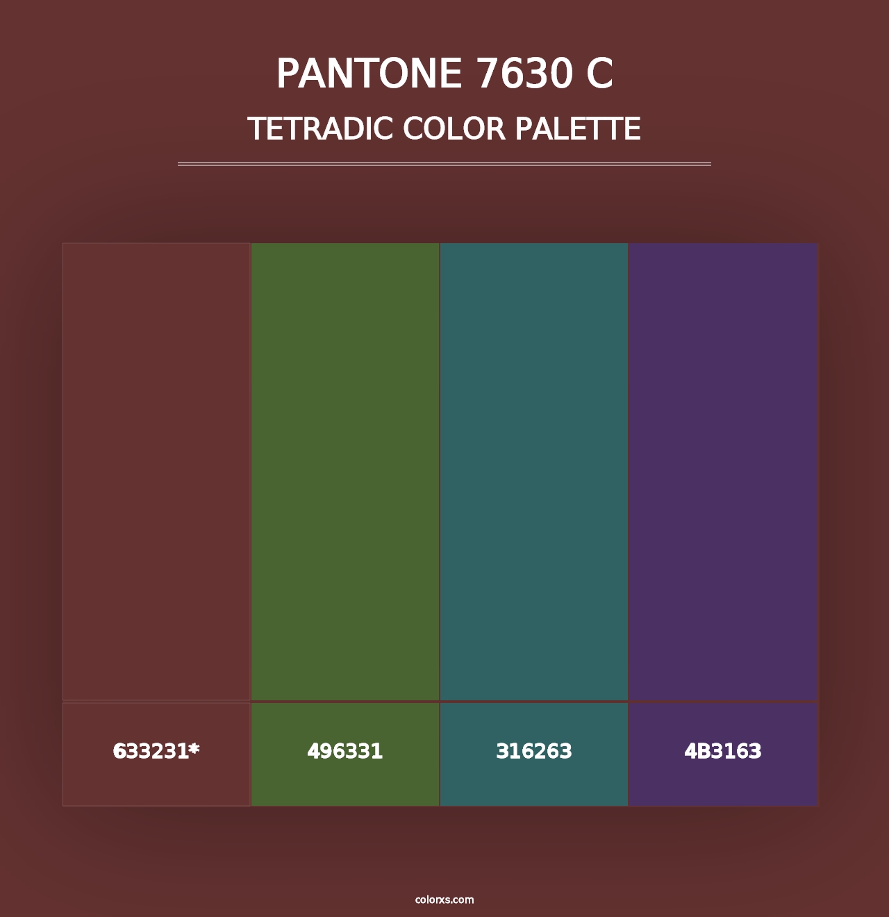 PANTONE 7630 C - Tetradic Color Palette