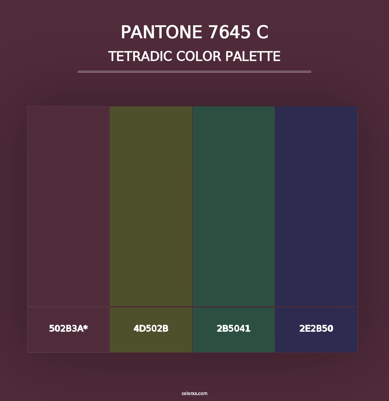 PANTONE 7645 C - Tetradic Color Palette