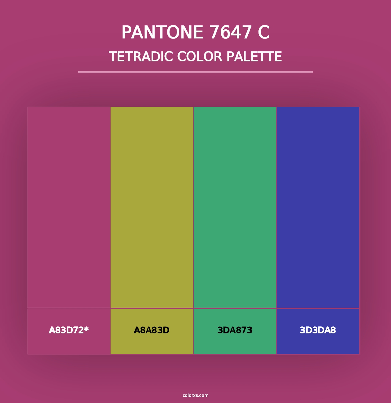 PANTONE 7647 C - Tetradic Color Palette