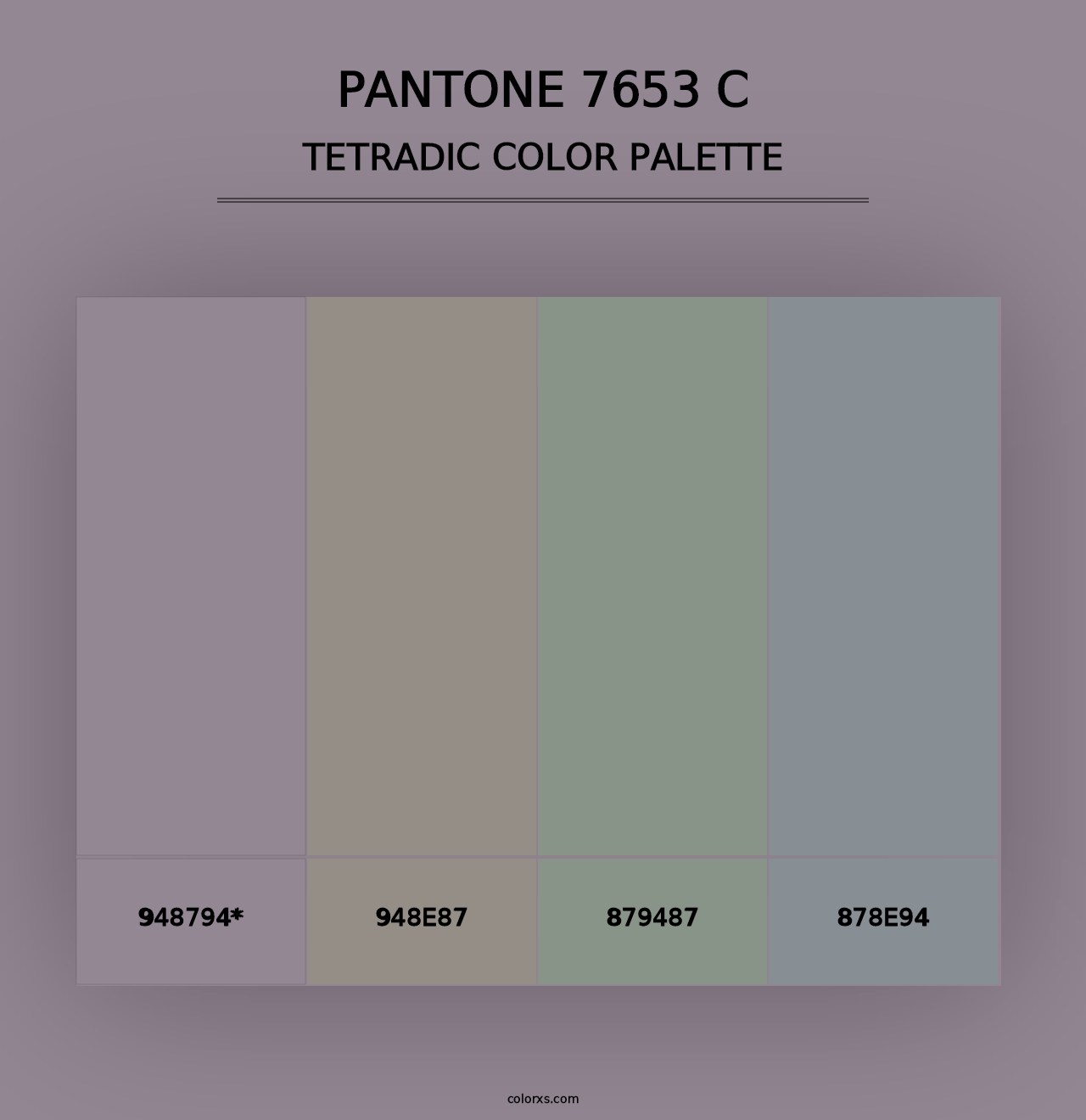 PANTONE 7653 C - Tetradic Color Palette