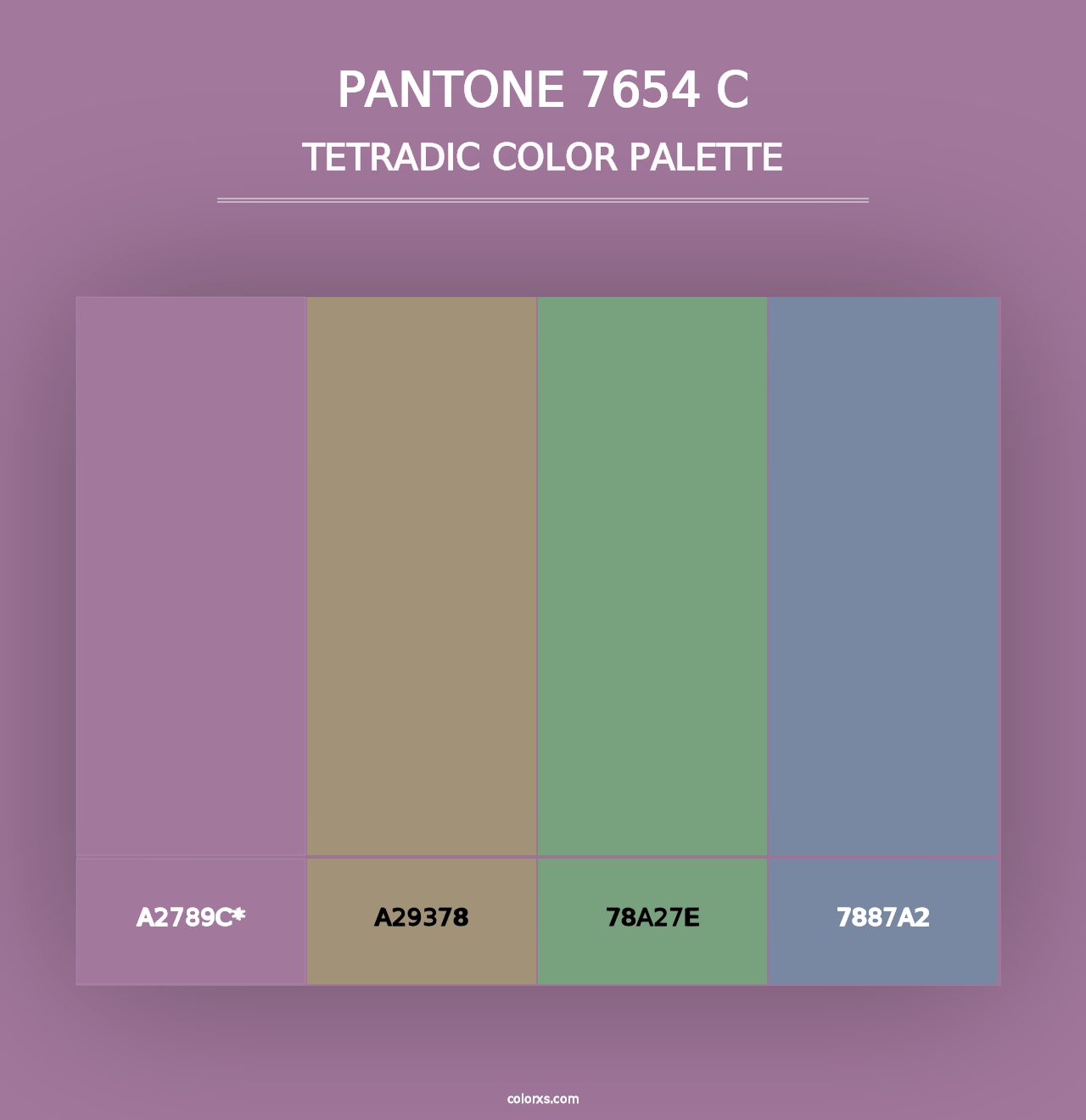 PANTONE 7654 C - Tetradic Color Palette