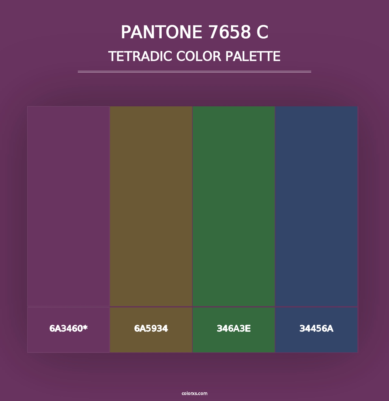 PANTONE 7658 C - Tetradic Color Palette