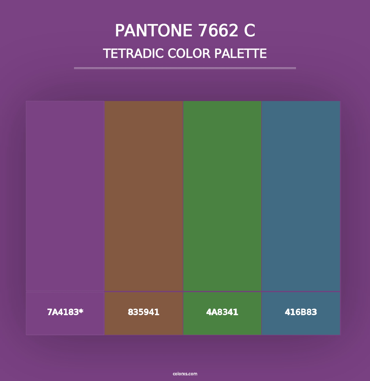 PANTONE 7662 C - Tetradic Color Palette