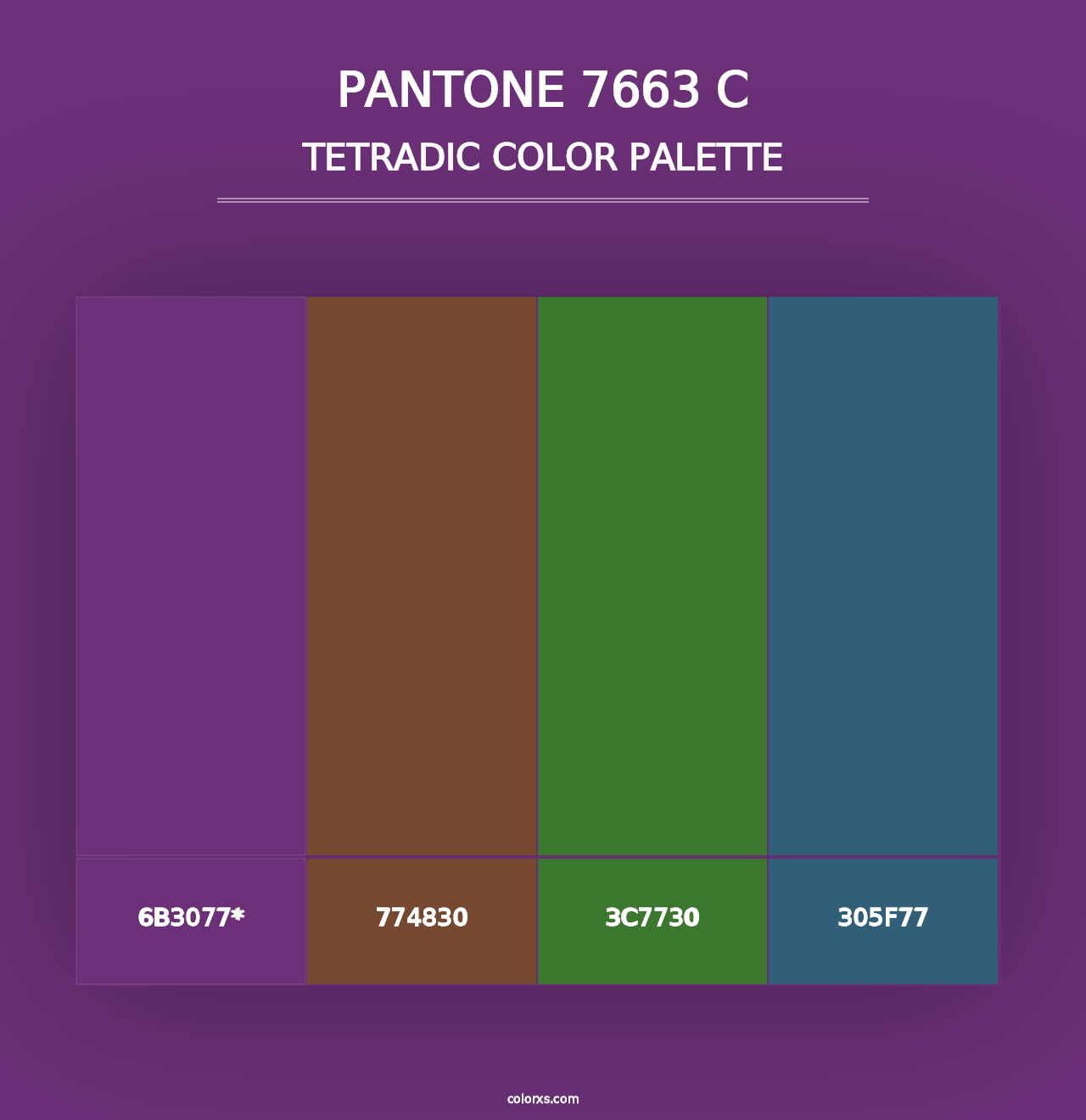 PANTONE 7663 C - Tetradic Color Palette