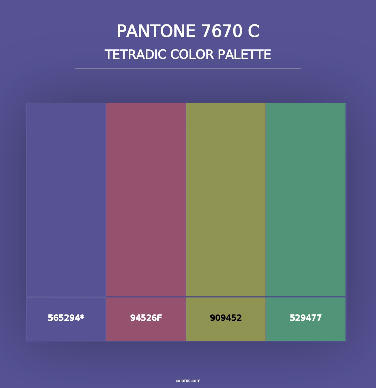 PANTONE 7670 C - Tetradic Color Palette