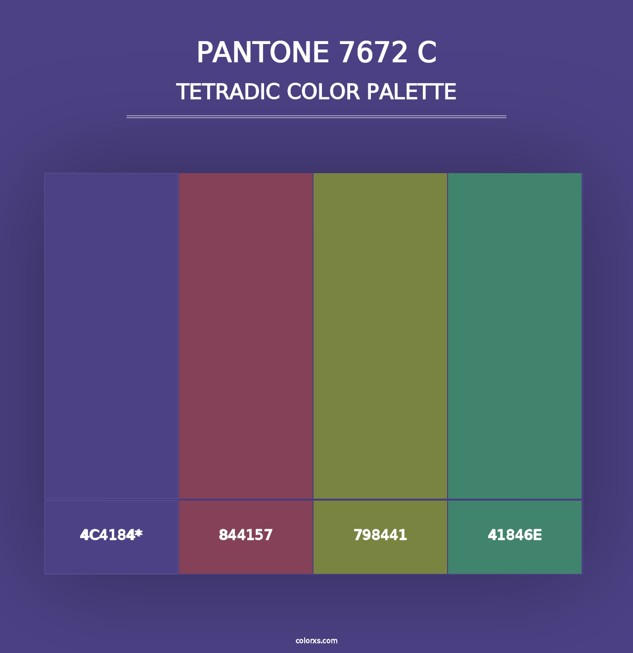 PANTONE 7672 C - Tetradic Color Palette