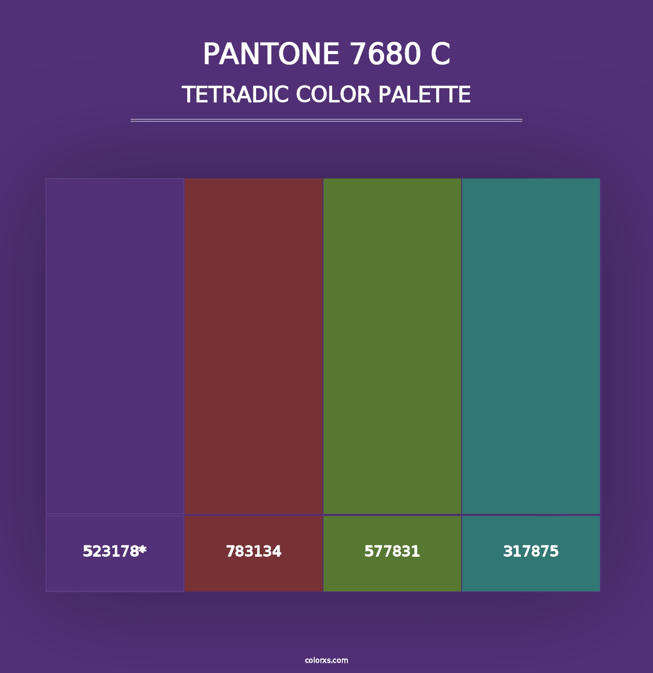 PANTONE 7680 C - Tetradic Color Palette