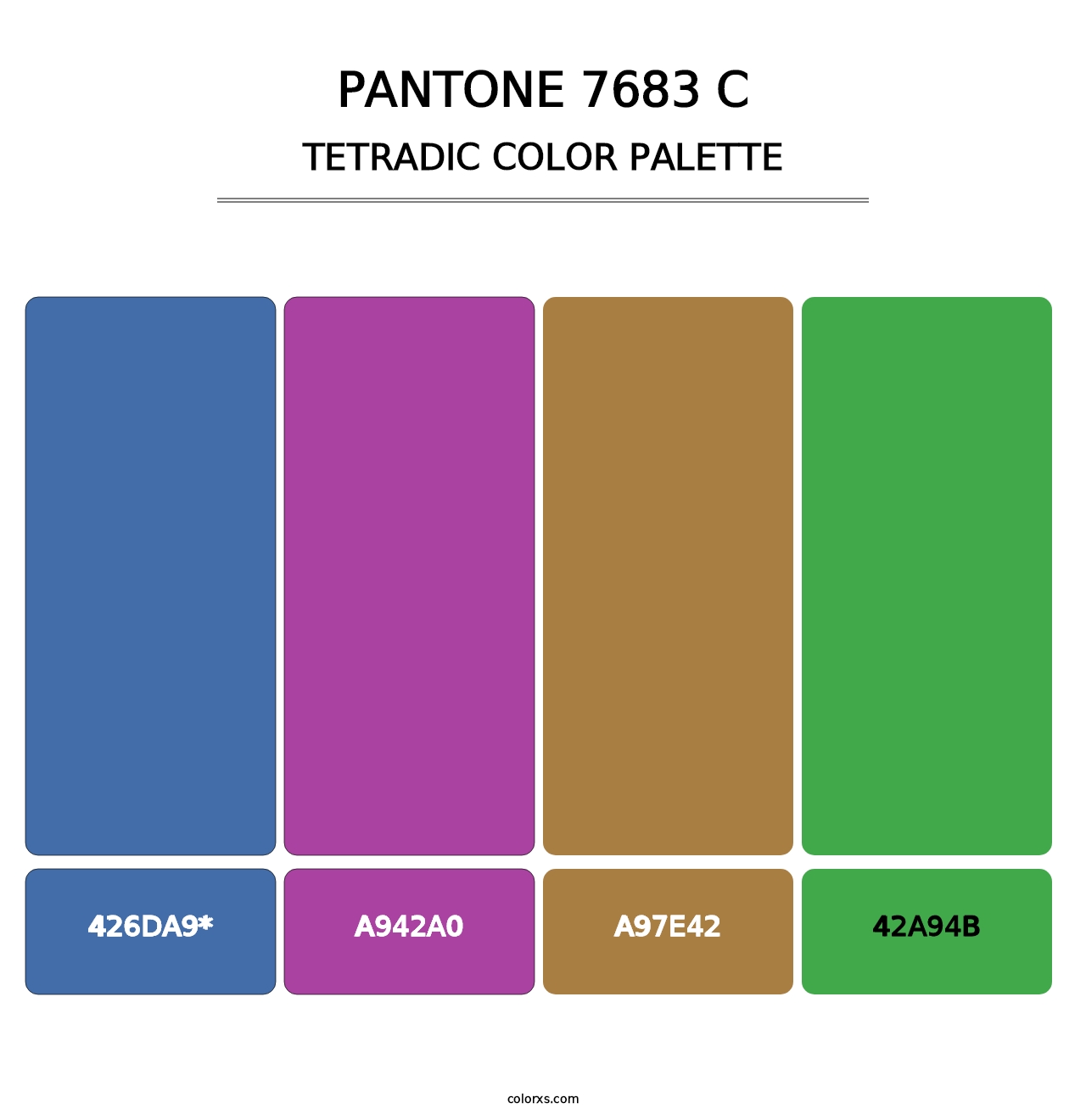 PANTONE 7683 C - Tetradic Color Palette