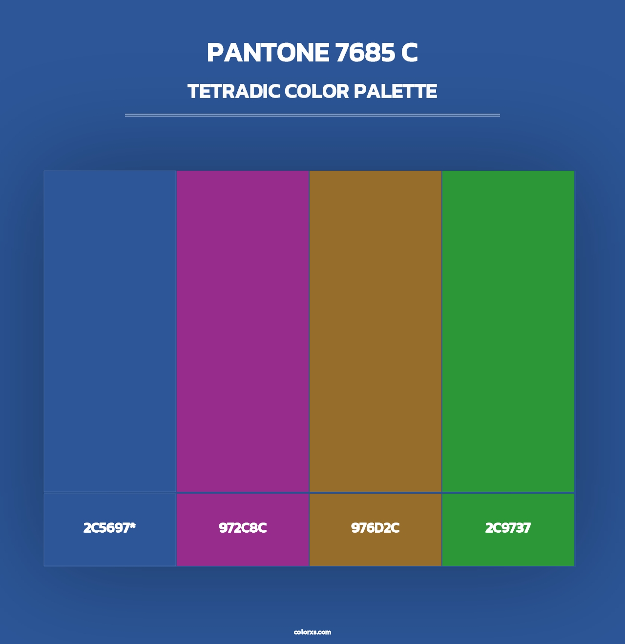 PANTONE 7685 C - Tetradic Color Palette