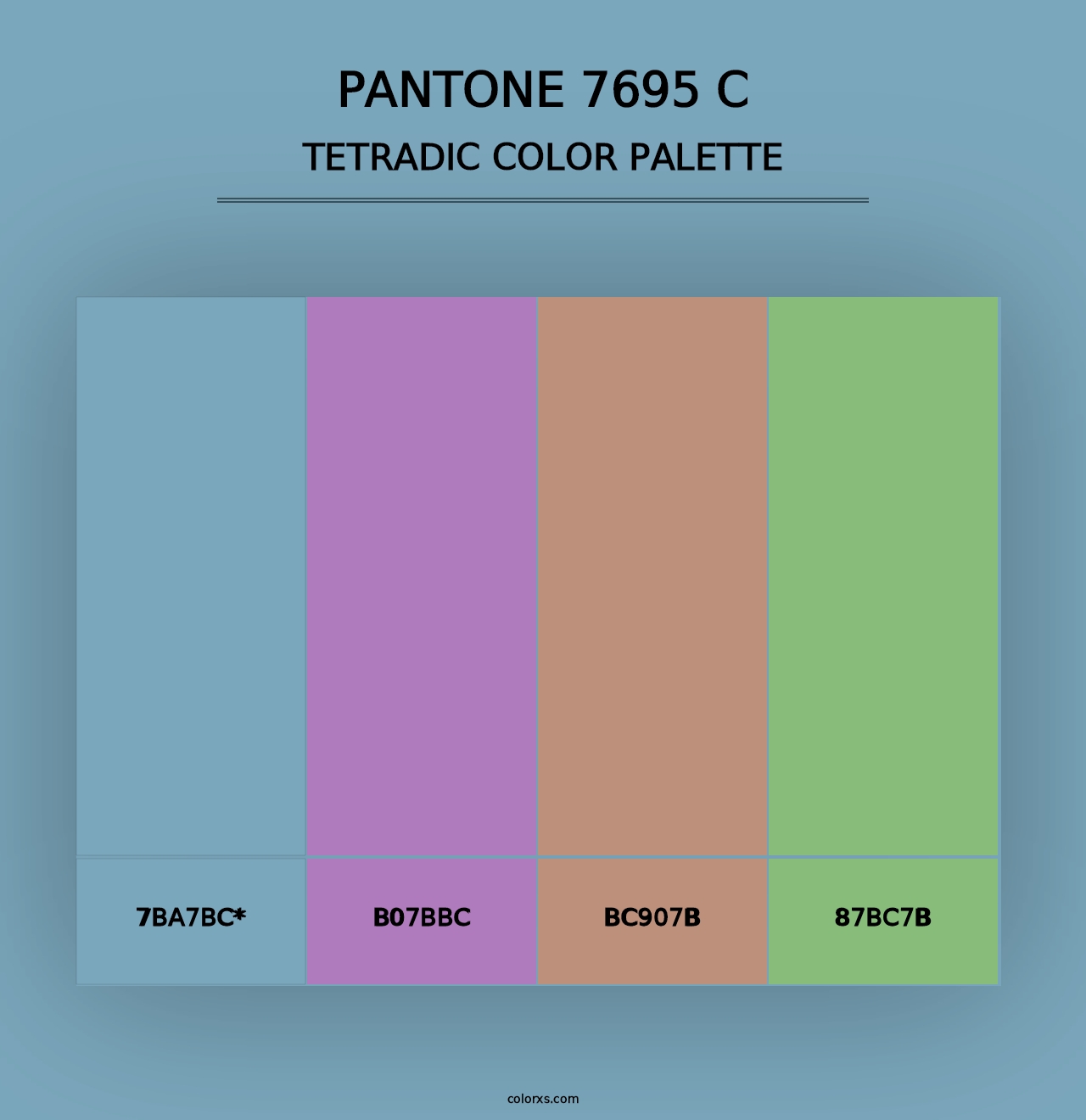 PANTONE 7695 C - Tetradic Color Palette