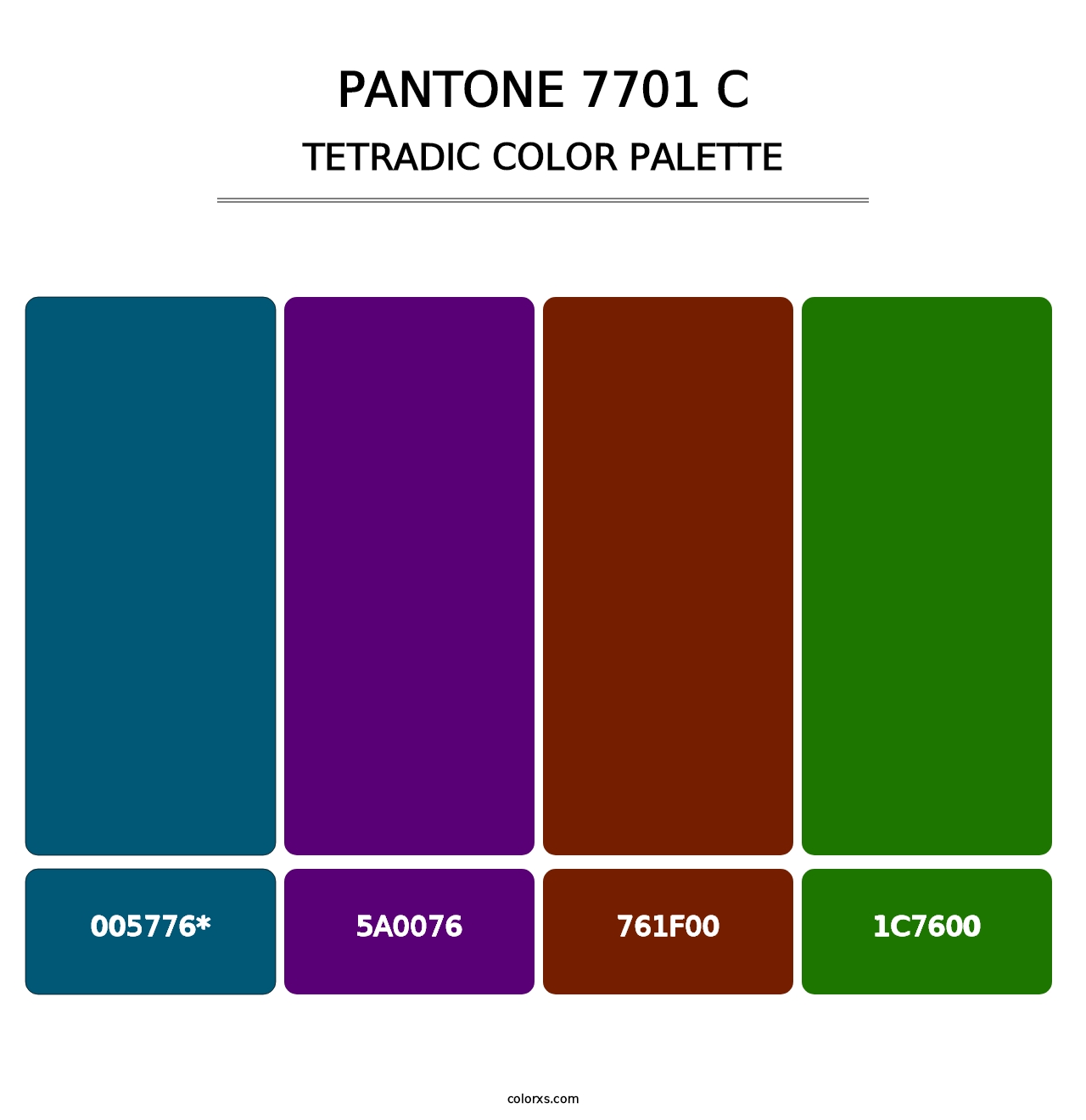PANTONE 7701 C - Tetradic Color Palette