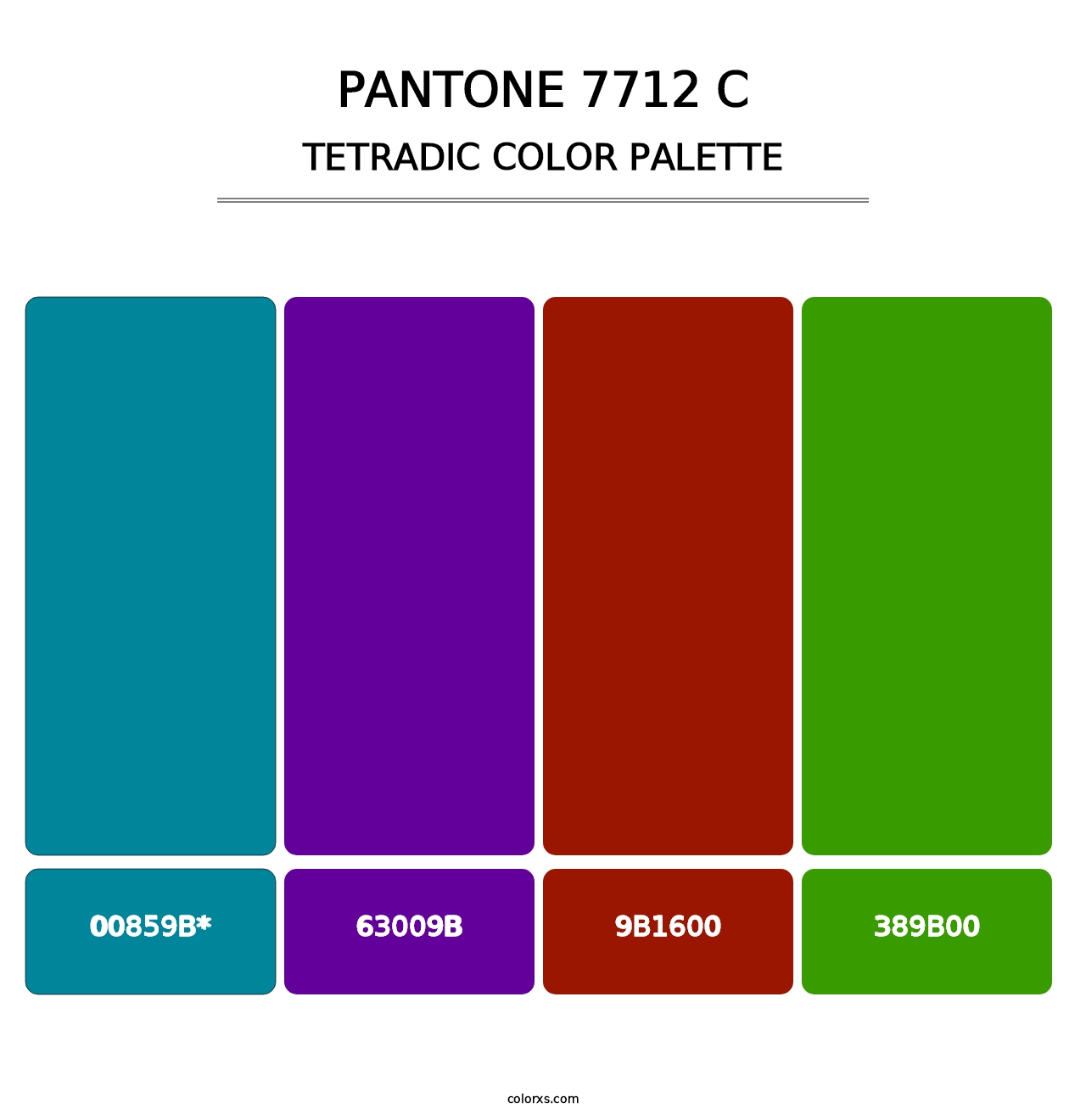 PANTONE 7712 C - Tetradic Color Palette