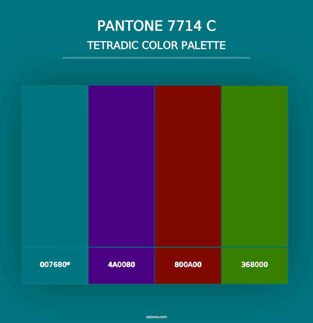 PANTONE 7714 C - Tetradic Color Palette