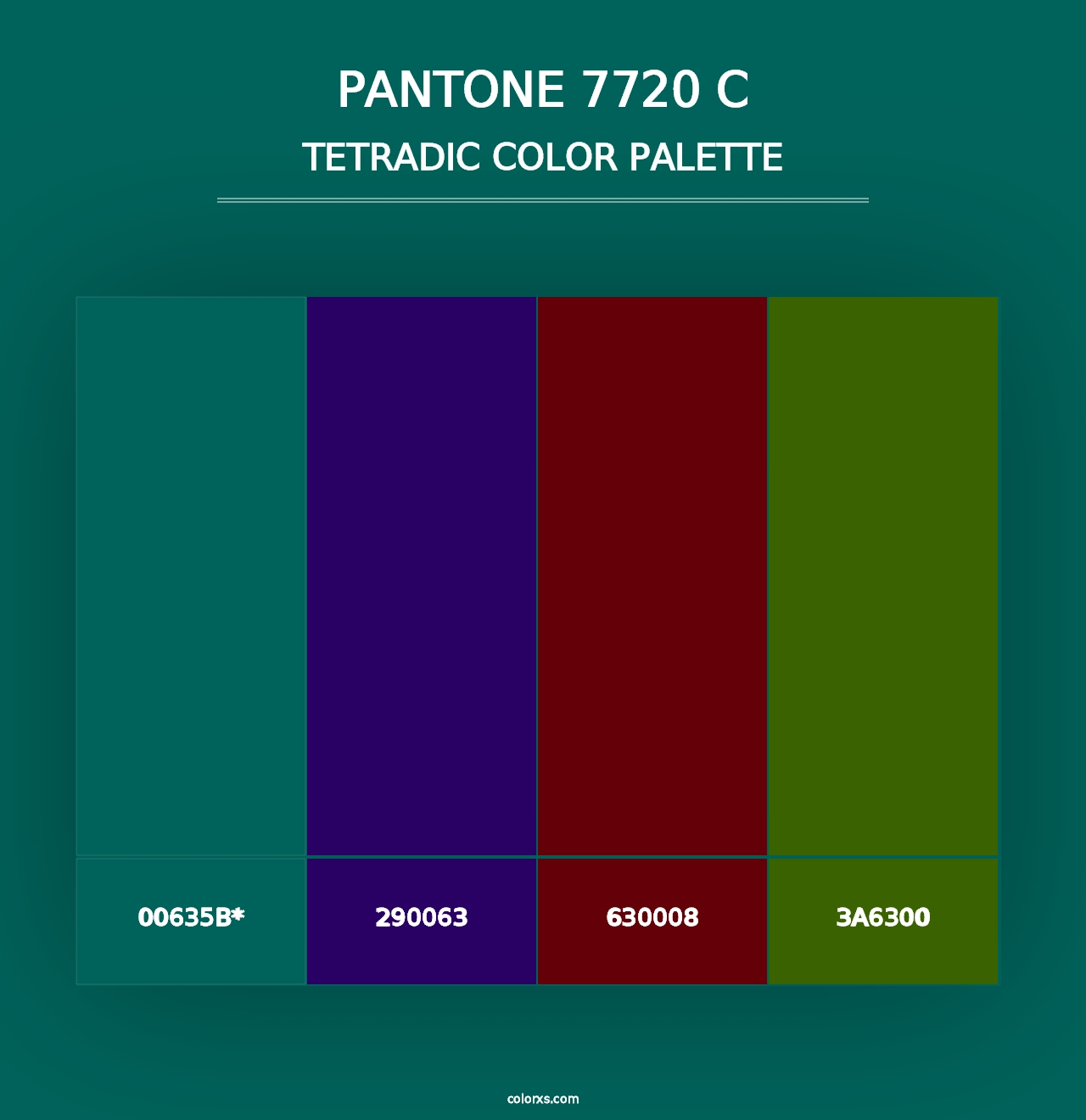 PANTONE 7720 C - Tetradic Color Palette