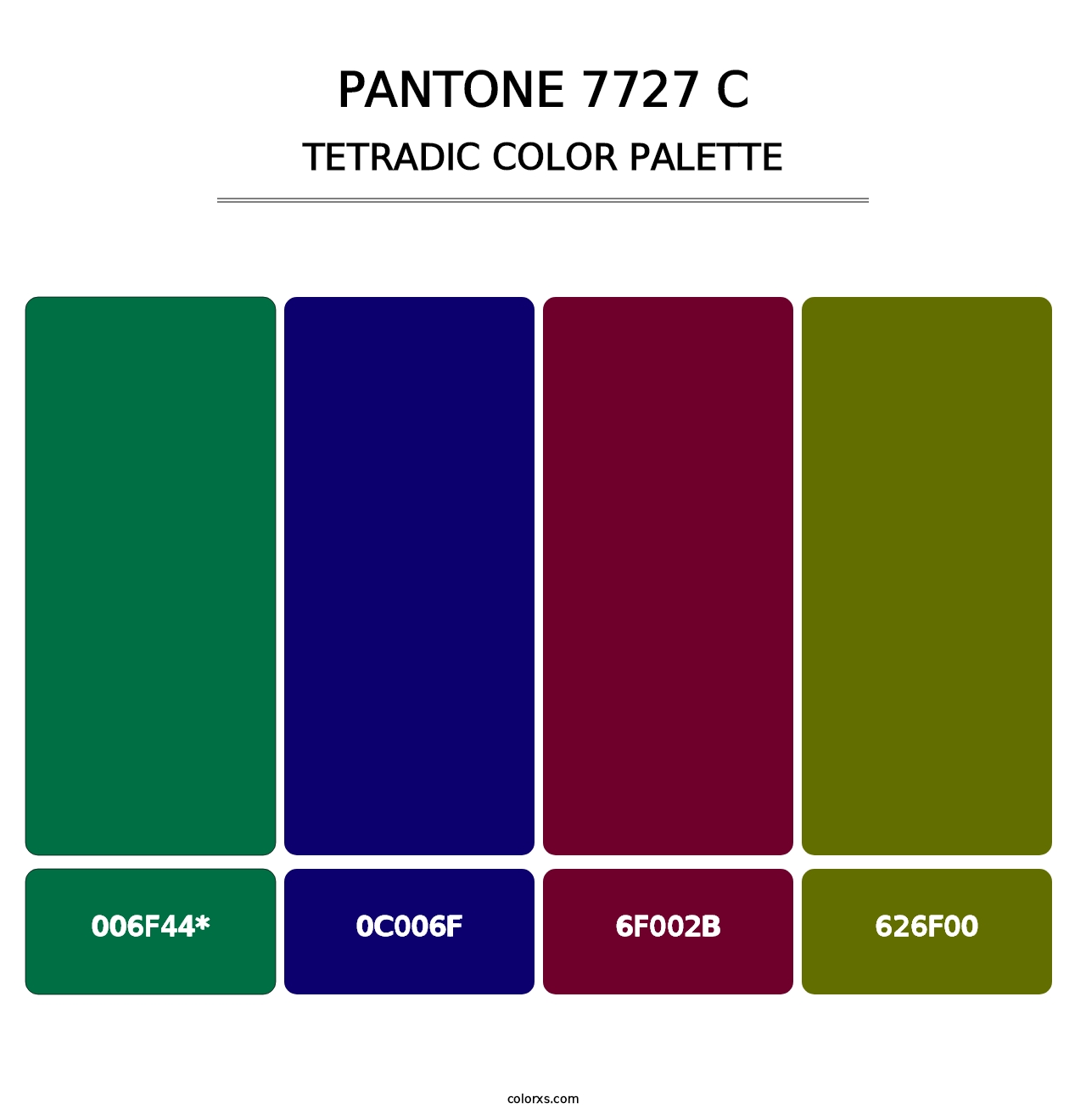 PANTONE 7727 C - Tetradic Color Palette