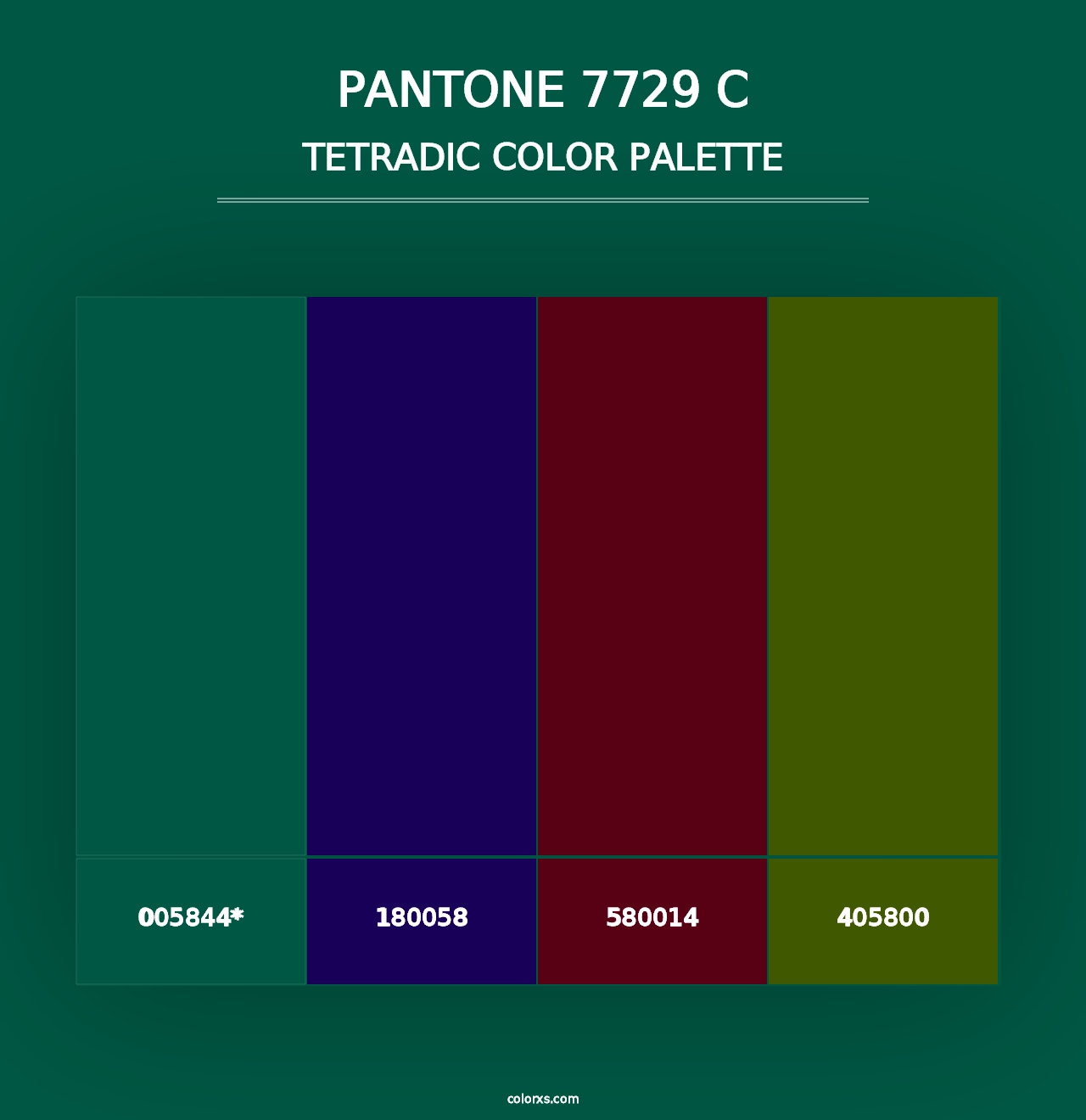 PANTONE 7729 C - Tetradic Color Palette