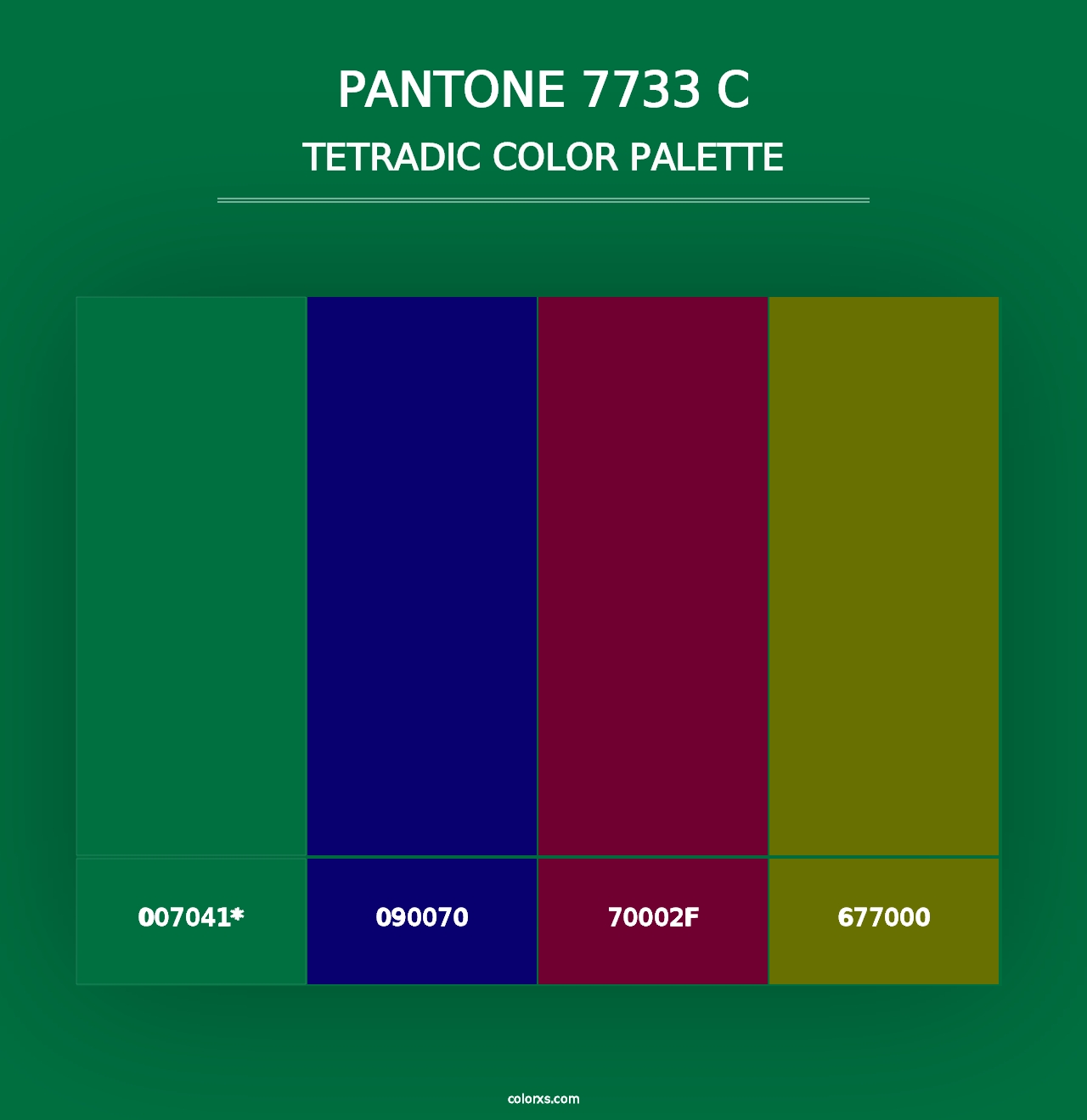 PANTONE 7733 C - Tetradic Color Palette