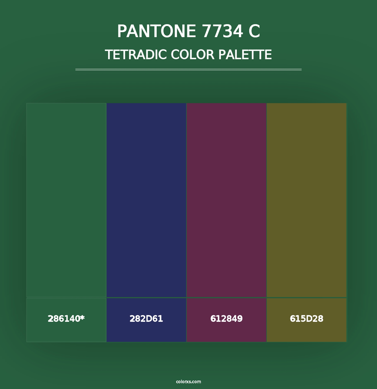 PANTONE 7734 C - Tetradic Color Palette