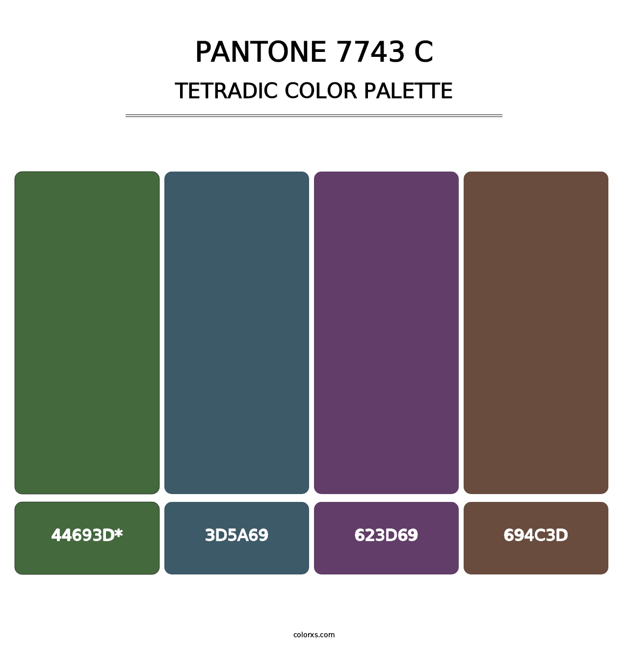 PANTONE 7743 C - Tetradic Color Palette