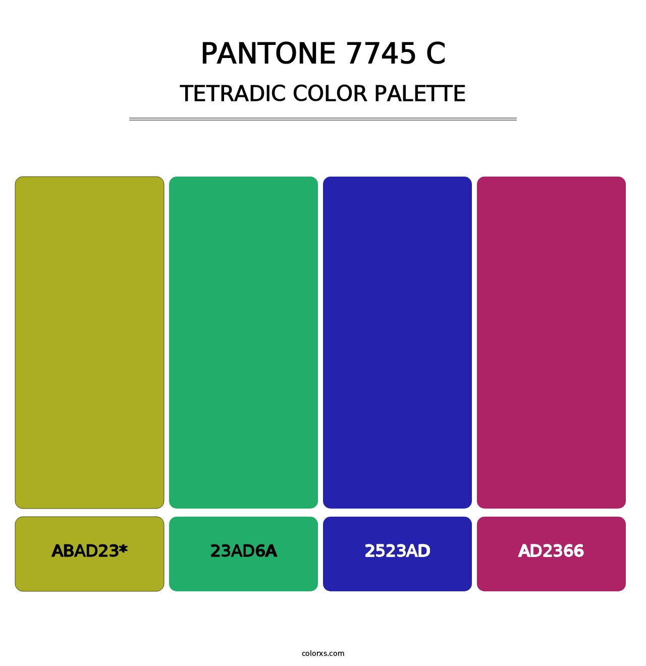 PANTONE 7745 C - Tetradic Color Palette