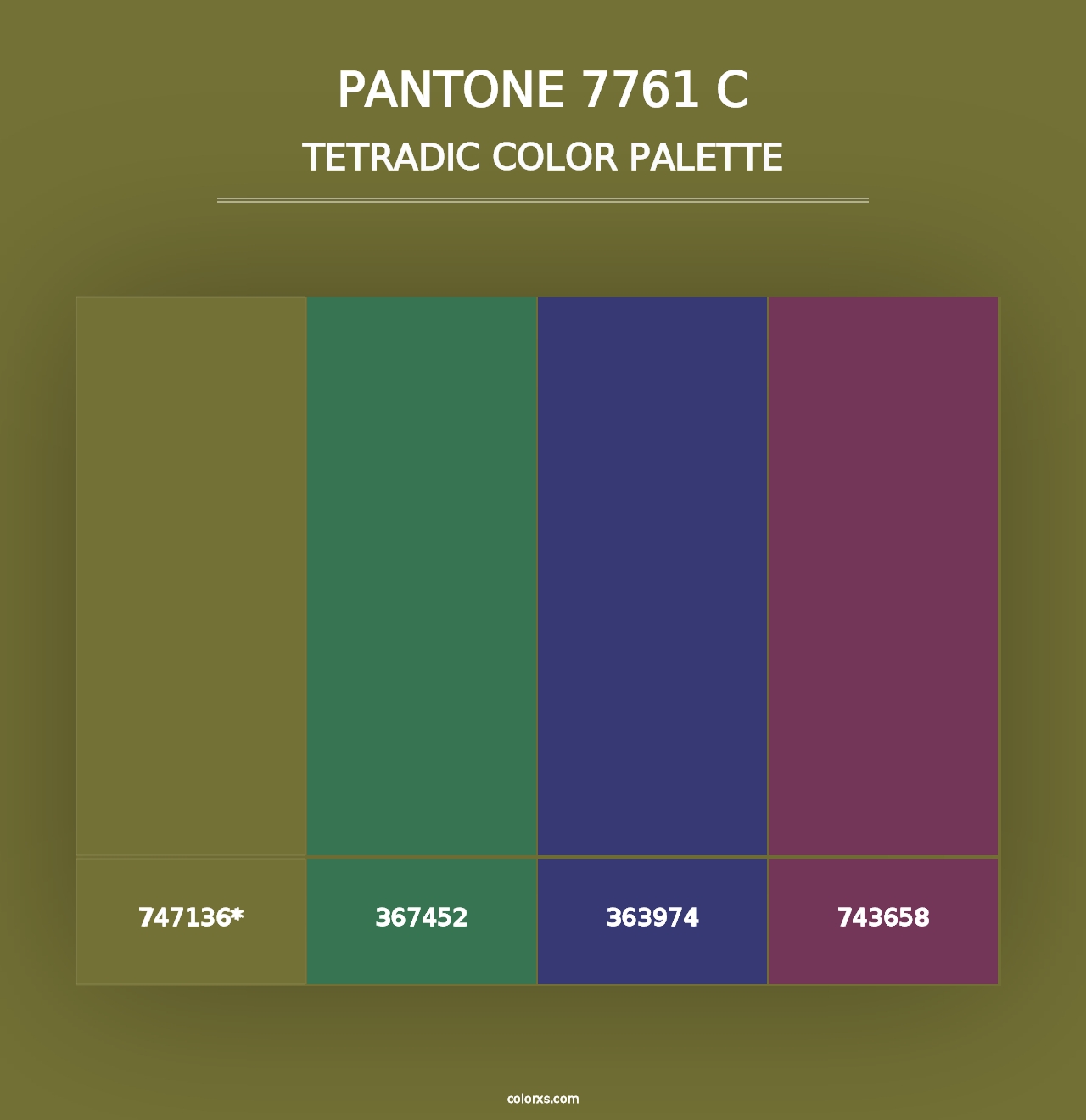 PANTONE 7761 C - Tetradic Color Palette