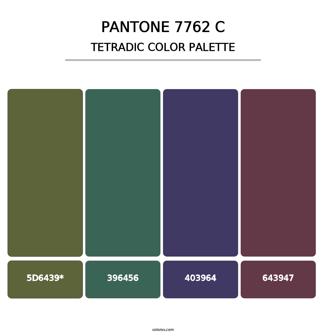 PANTONE 7762 C - Tetradic Color Palette