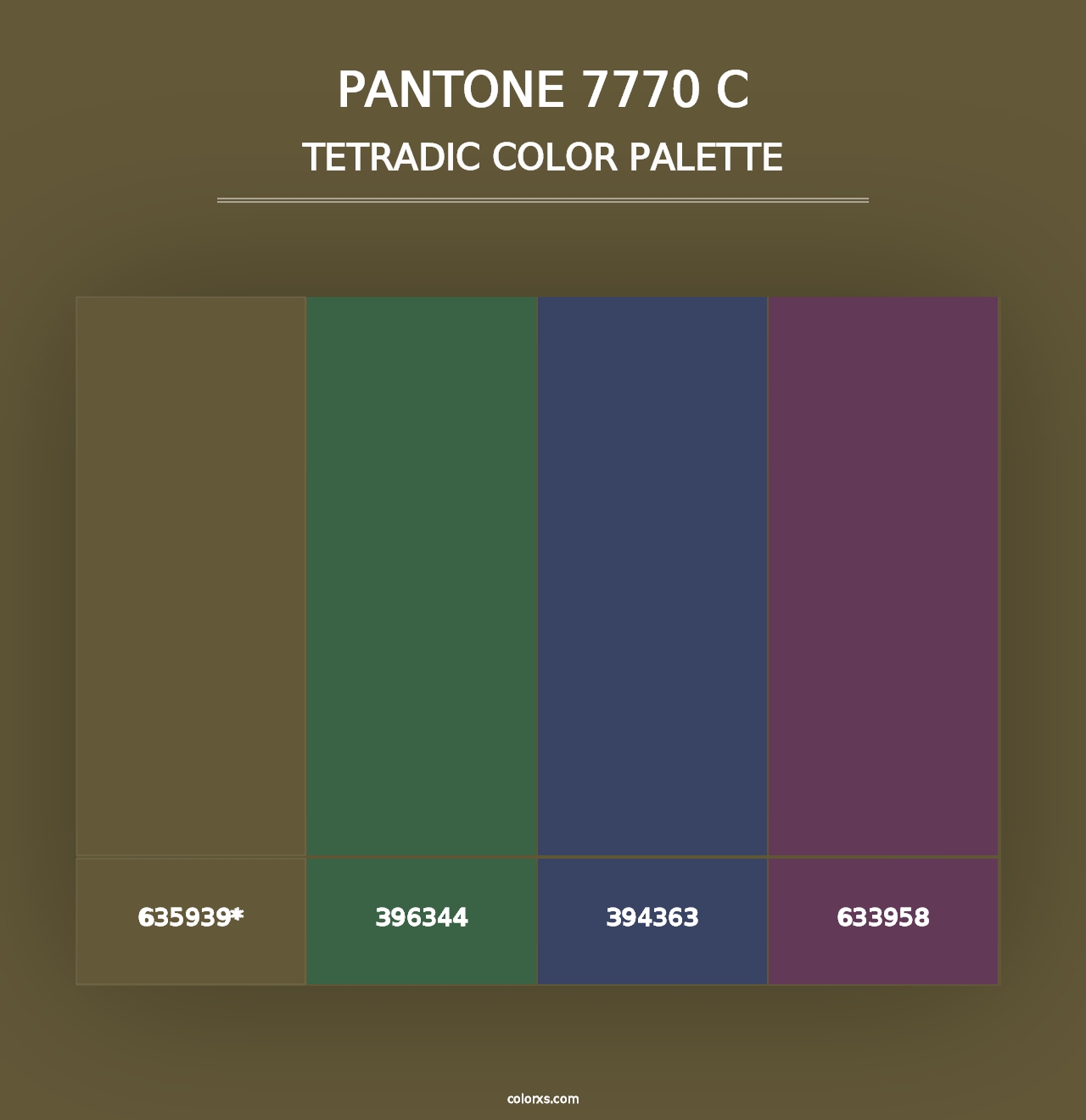 PANTONE 7770 C - Tetradic Color Palette