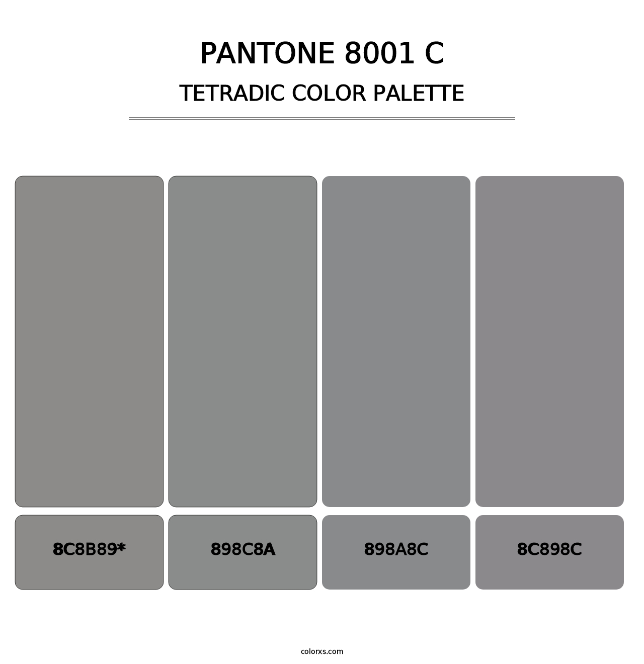 PANTONE 8001 C - Tetradic Color Palette