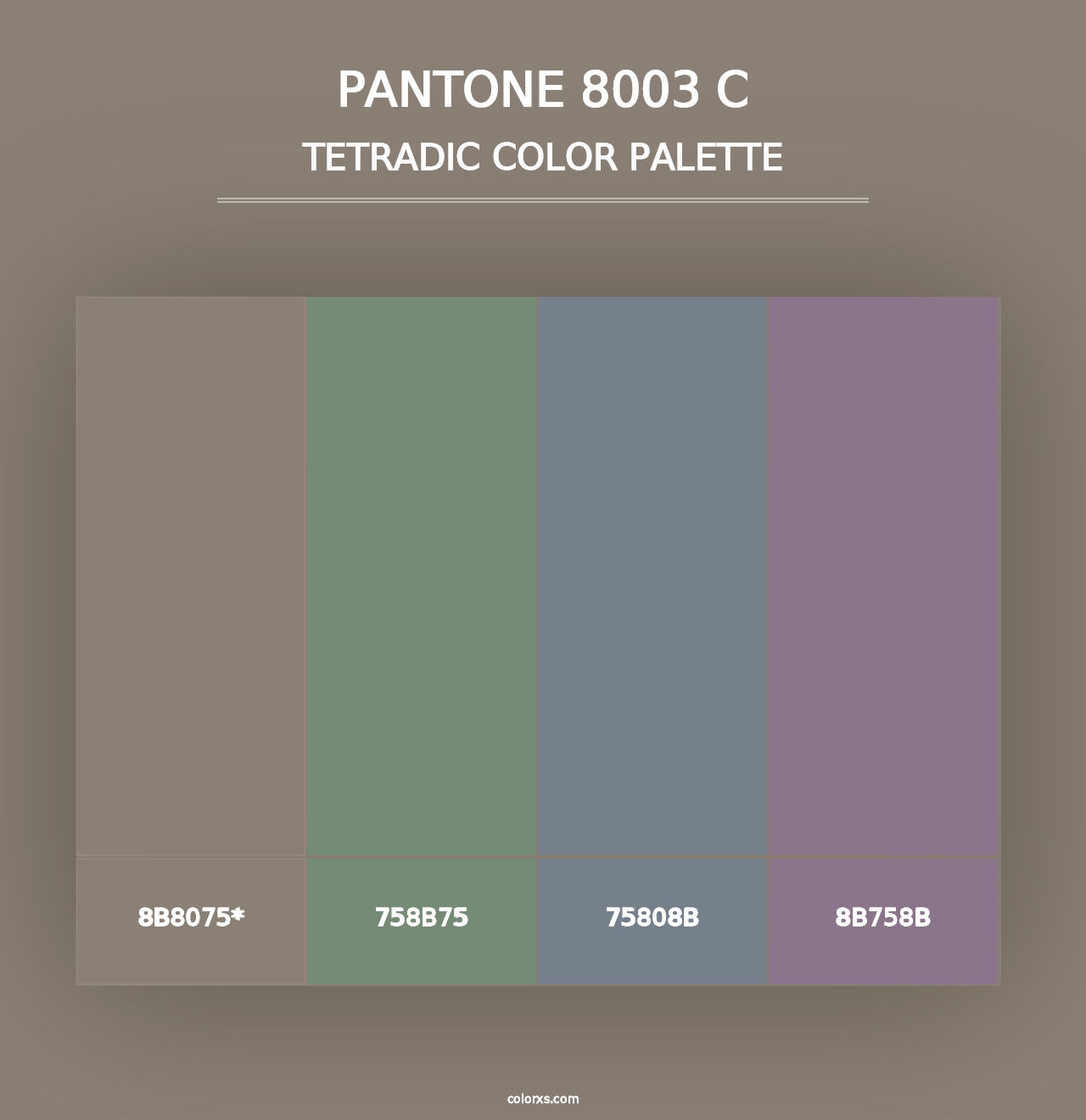 PANTONE 8003 C - Tetradic Color Palette