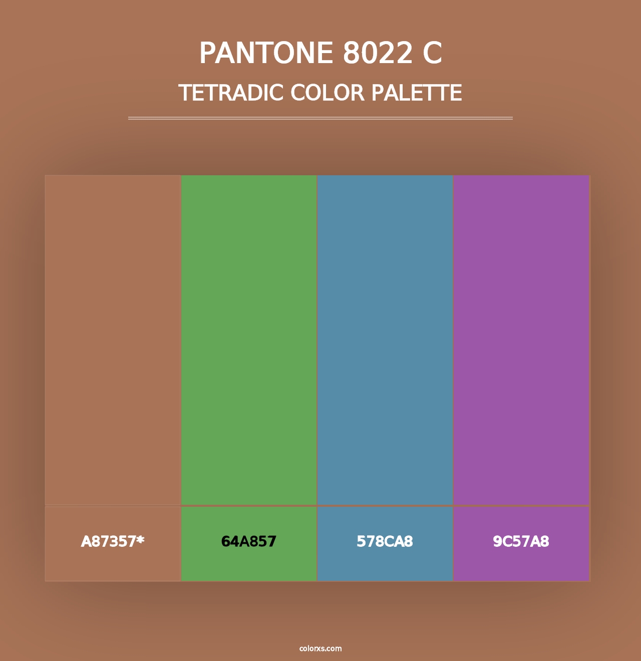 PANTONE 8022 C - Tetradic Color Palette