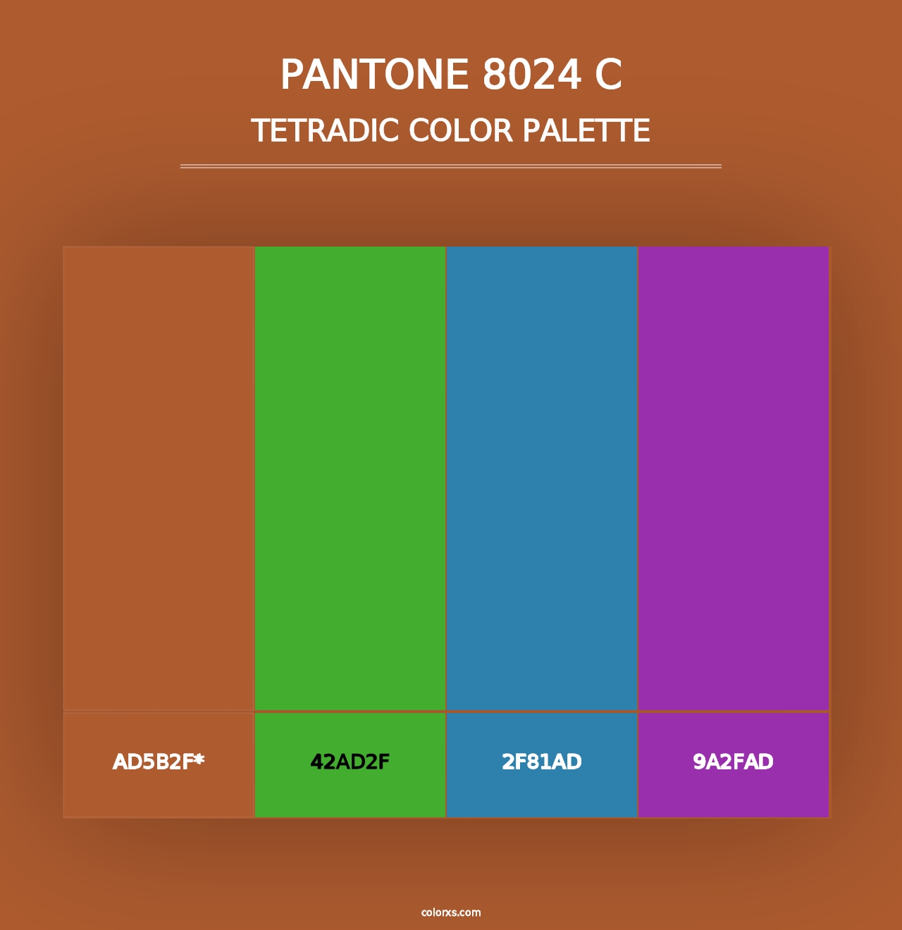 PANTONE 8024 C - Tetradic Color Palette