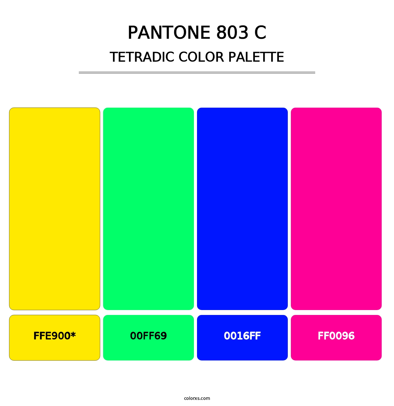 PANTONE 803 C - Tetradic Color Palette