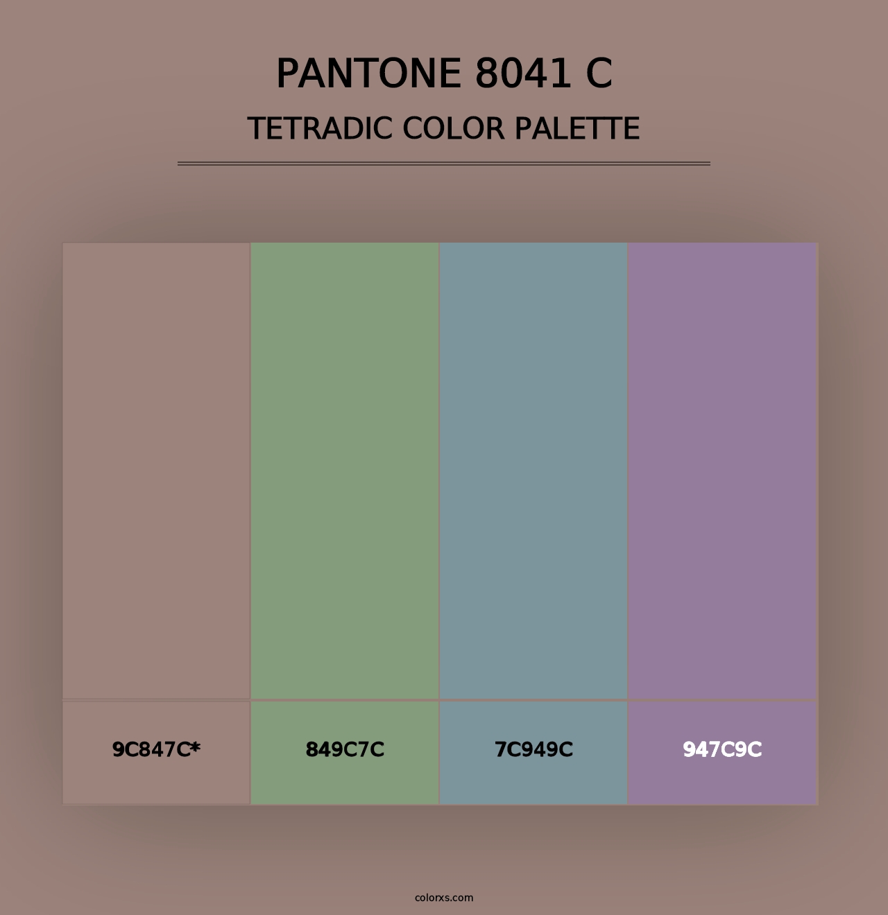 PANTONE 8041 C - Tetradic Color Palette