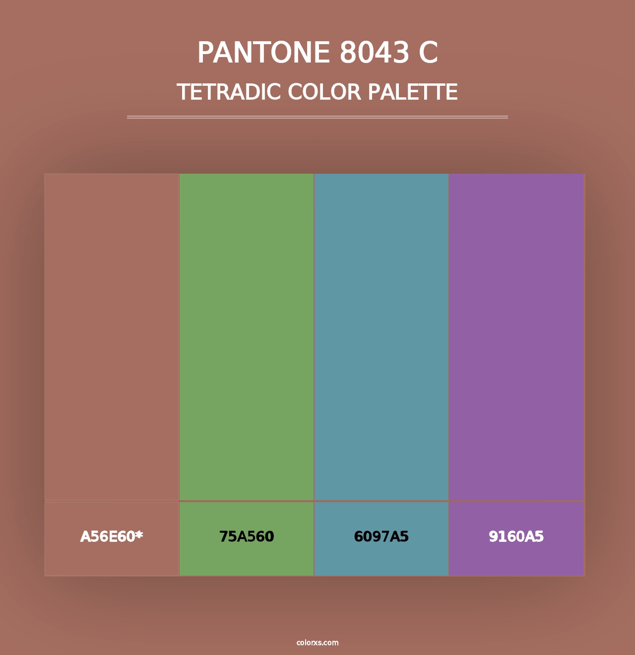 PANTONE 8043 C - Tetradic Color Palette